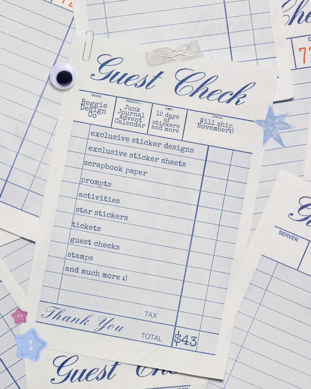 12 days of Junk Journaling Calendar