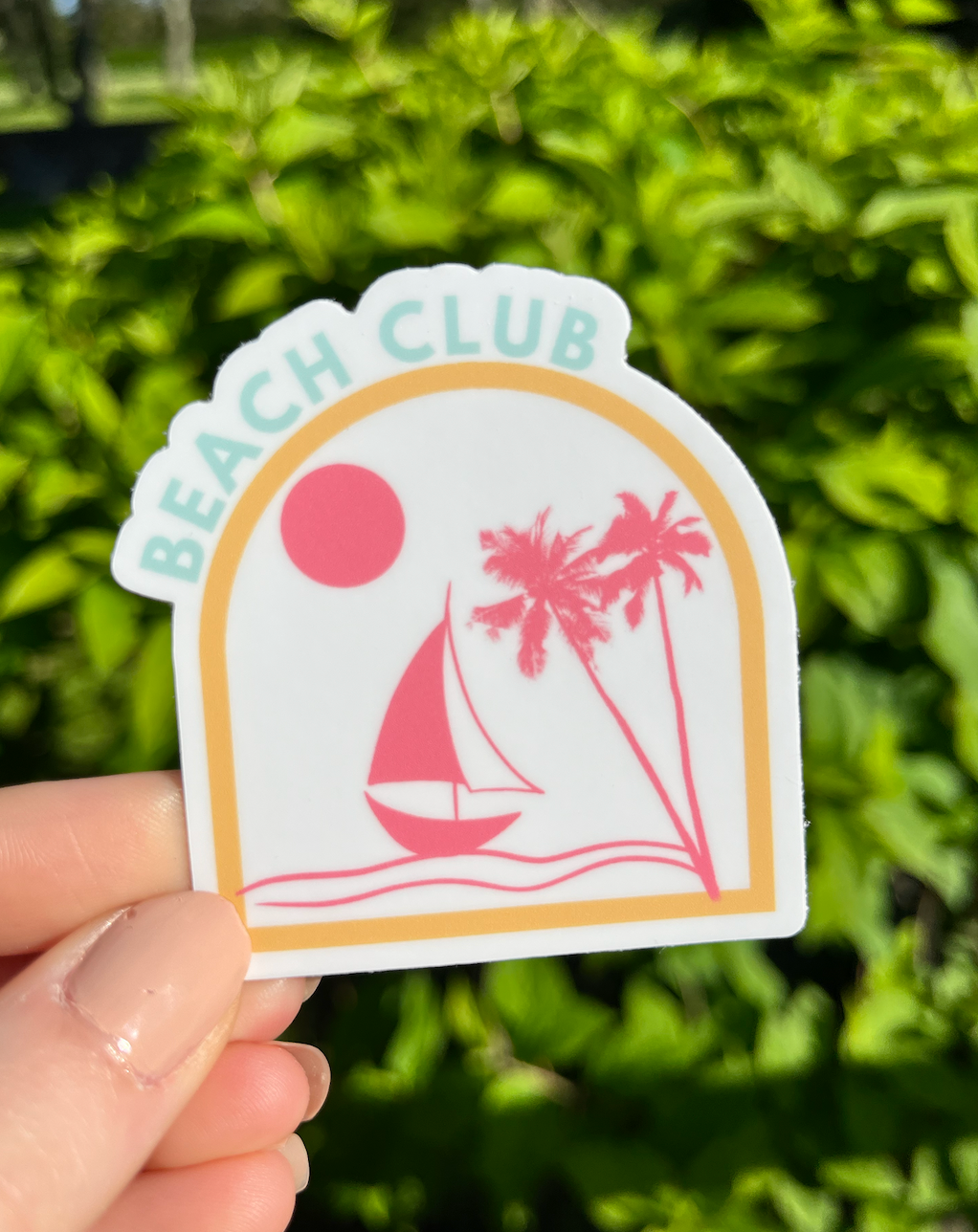 beach club sticker