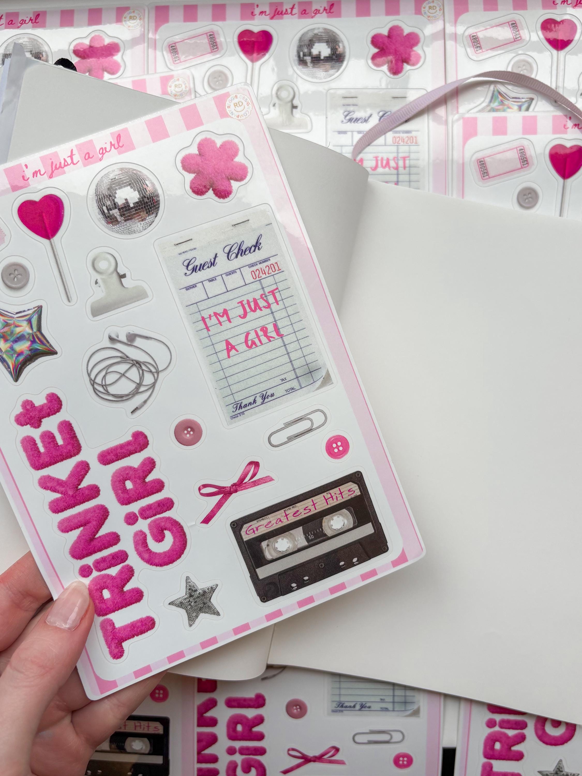 Trinket Junk Journal 5x7 Sticker Sheet,Scrapbook Stickers, Journal Cover Stickers,Kiss Cut Sticker , Junk Journal Supplies, Vinyl Stickers