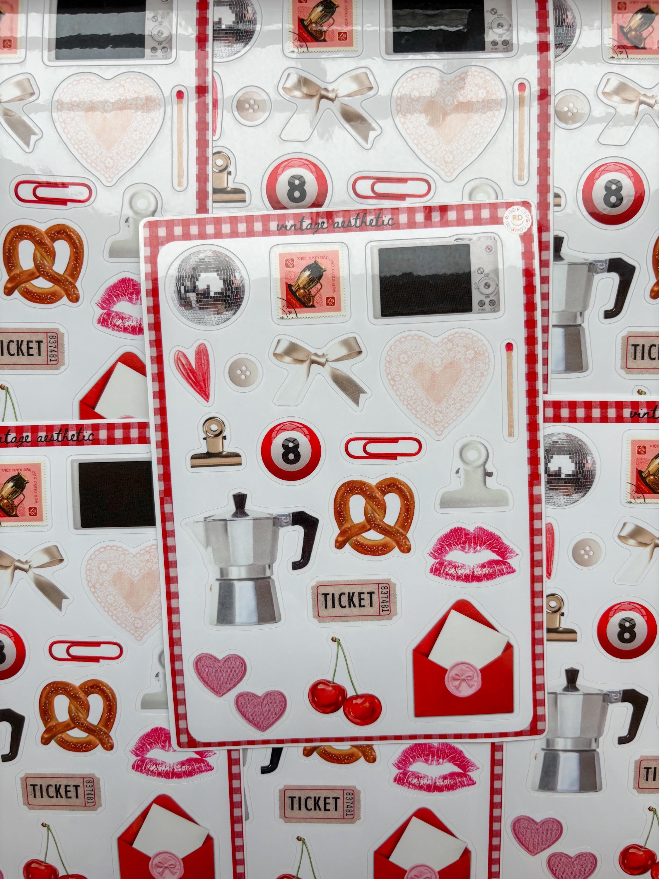 Vintage Junk Journal 5x7 Sticker Sheet,Scrapbook Stickers, Journal Cover Stickers,Kiss Cut Sticker , Junk Journal Supplies, Vinyl Stickers