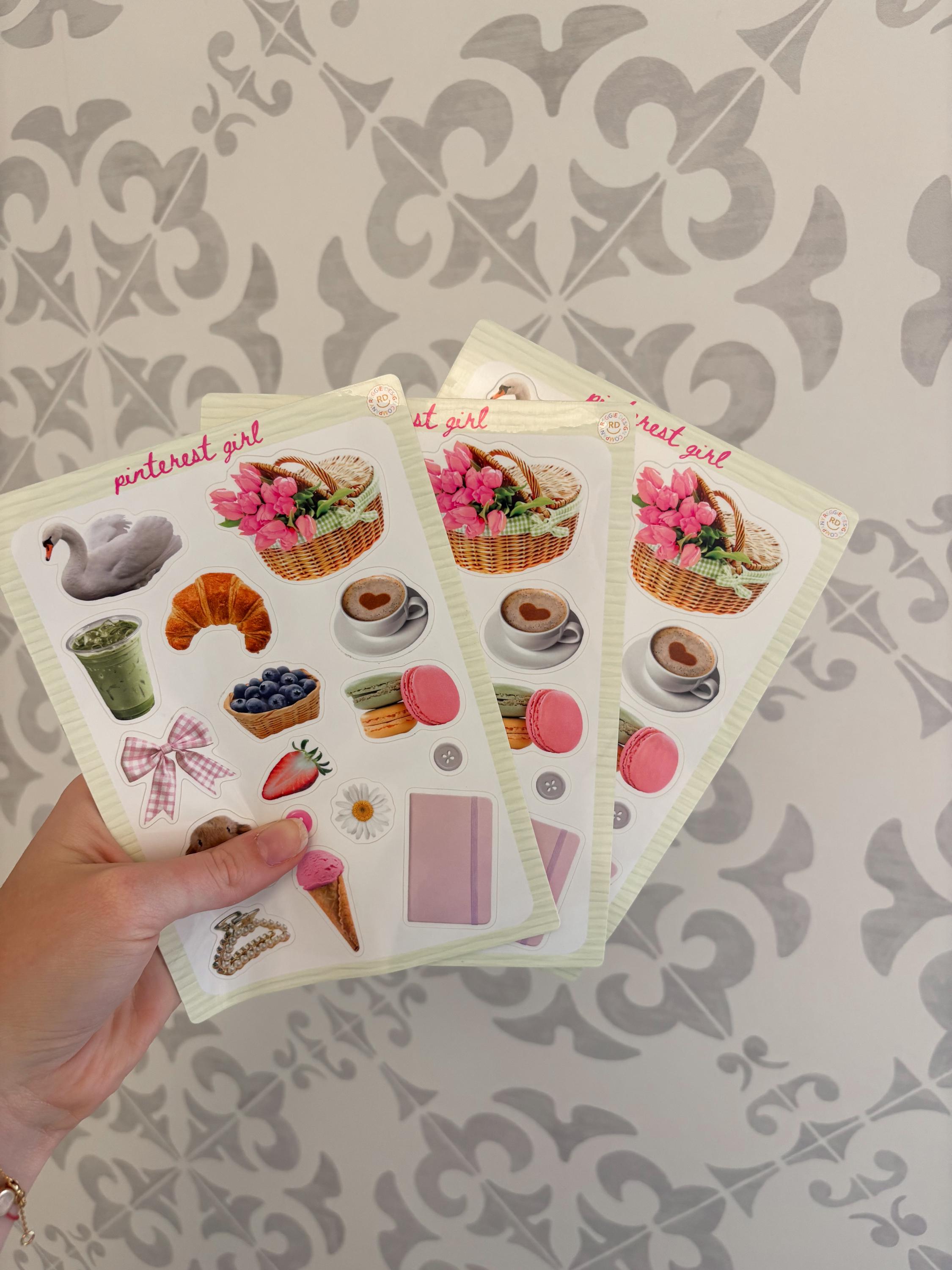 Pinterest Junk Journal 5x7 Sticker Sheet,Scrapbook Stickers, Journal Cover Stickers,Kiss Cut Sticker , Junk Journal Supplies, Vinyl Stickers