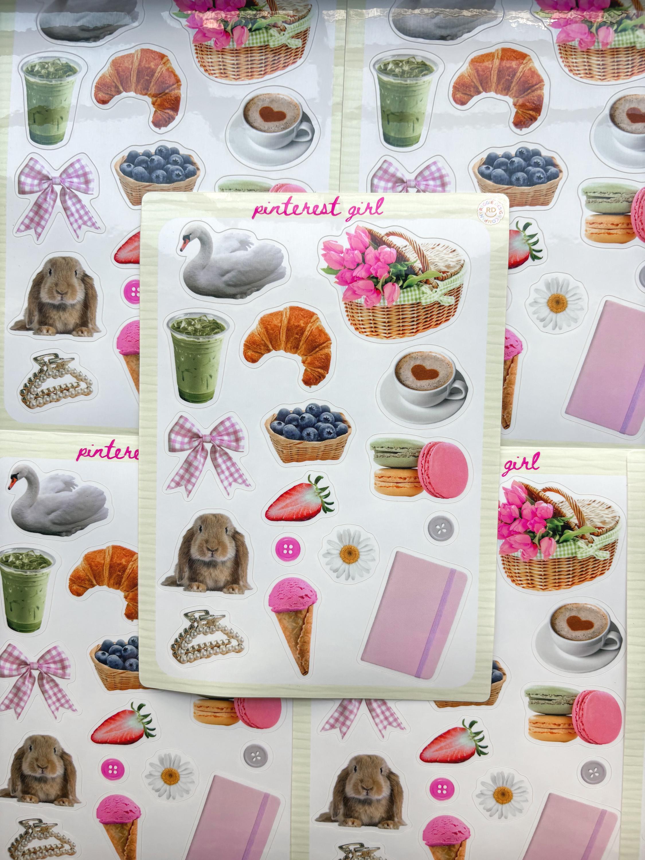 Pinterest Junk Journal 5x7 Sticker Sheet,Scrapbook Stickers, Journal Cover Stickers,Kiss Cut Sticker , Junk Journal Supplies, Vinyl Stickers