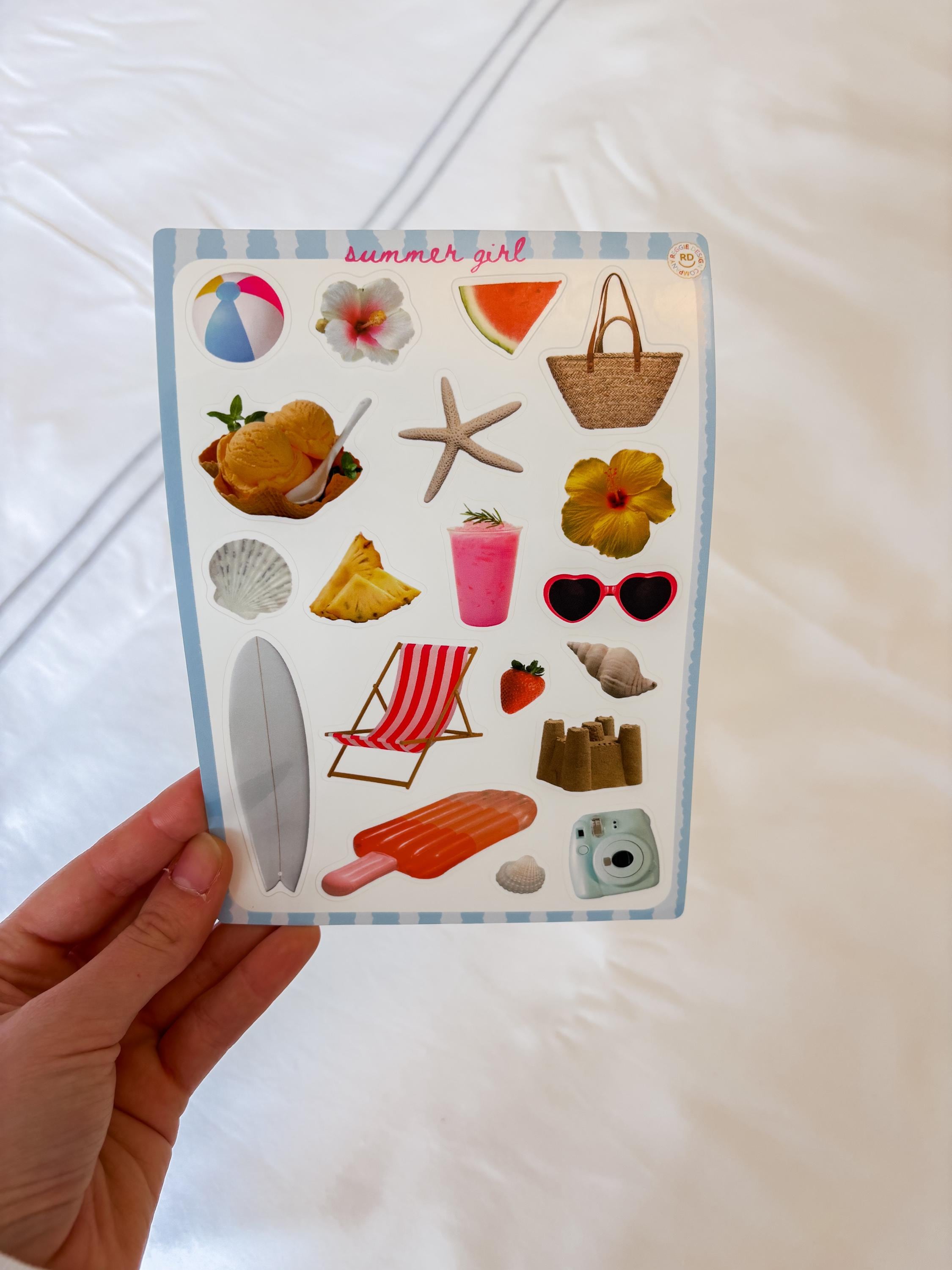 Summer Junk Journal 5x7 Sticker Sheet,Scrapbook Stickers, Journal Cover Stickers,Kiss Cut Sticker , Junk Journal Supplies, Vinyl Stickers