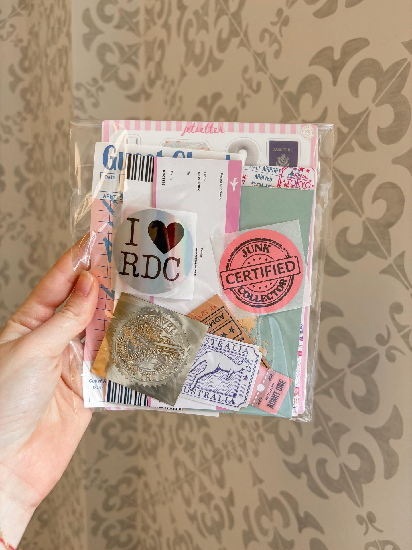 Travel Junk Journal Scrap Epherma Supply Kit - Mystery Assorted Ephemera Sticker Pack- Mixed Media- Aesthetic, trinket, sticker sheets