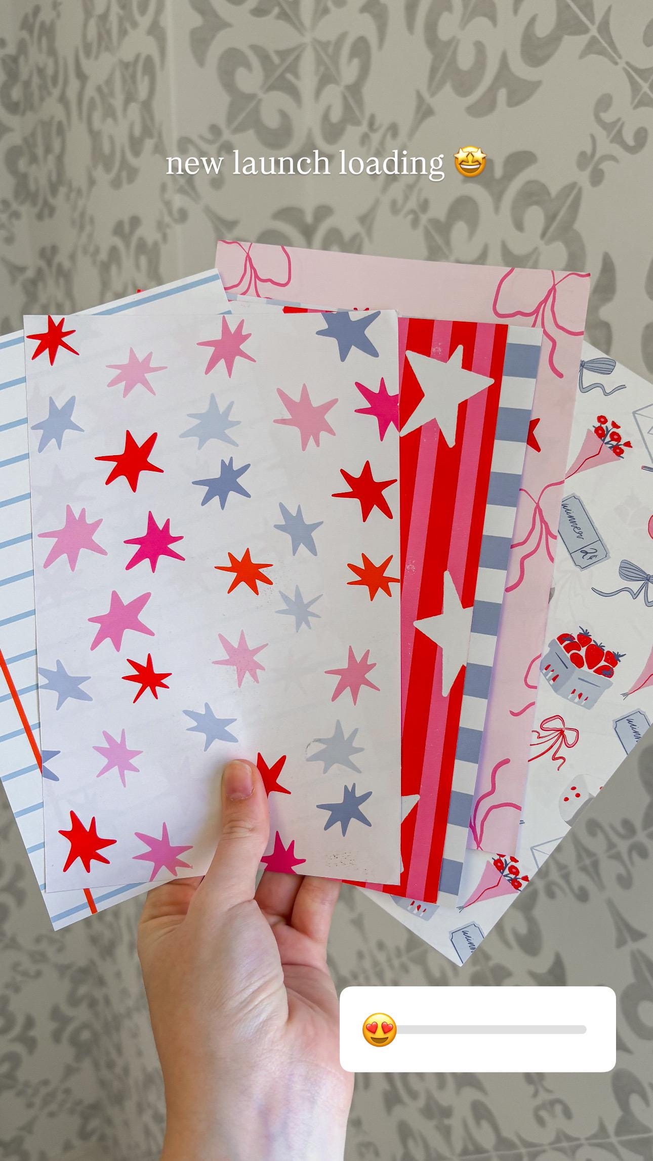 Journal Pattern Notebook 6 Pages -Scrapbooking,Journaling,Junk Journal,Pastel Aesthetics Graphic Pattern,Scrapbook Paper,Blue,Pink,red