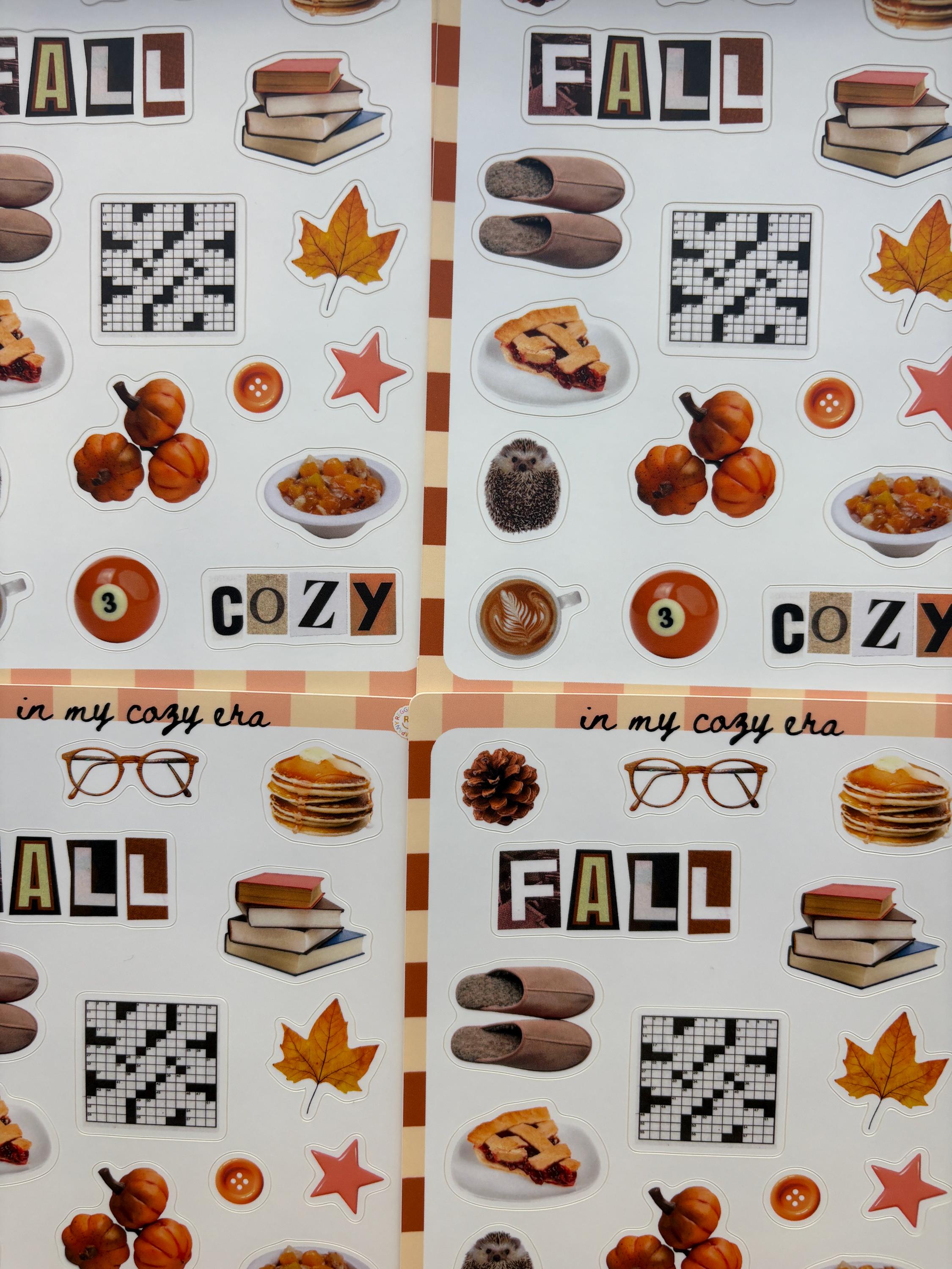 Fall Junk Journal 5x7 Sticker Sheet, Scrapbook Stickers, Journal Cover Stickers, Kiss Cut Sticker , Junk Journal Supplies, Vinyl Stickers