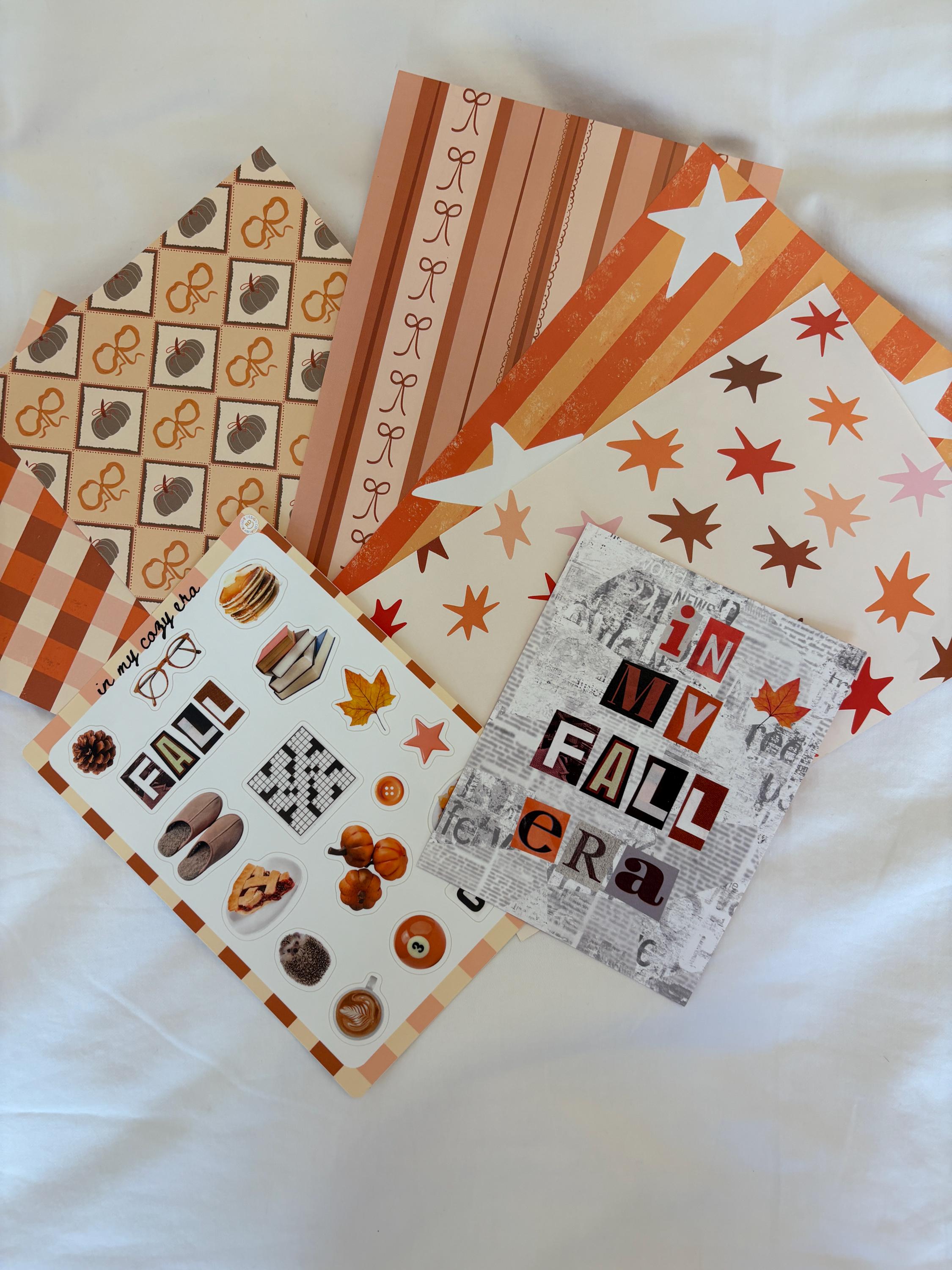 Fall Junk Journal 5x7 Sticker Sheet, Scrapbook Stickers, Journal Cover Stickers, Kiss Cut Sticker , Junk Journal Supplies, Vinyl Stickers