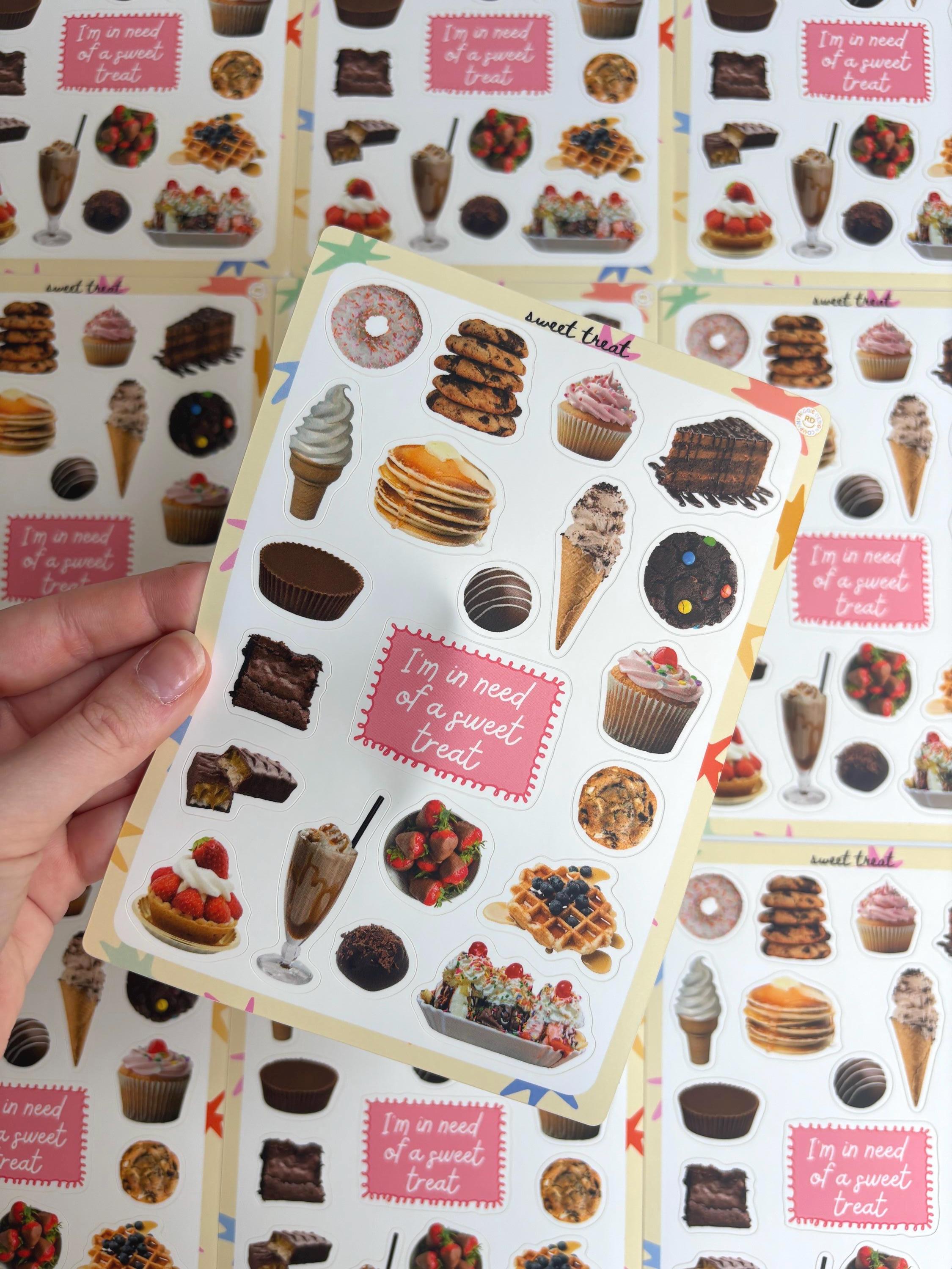 Sweet treat 5x7 Sticker Sheet,Scrapbook Stickers, Journal Cover Stickers,Kiss Cut Sticker , Junk Journal Supplies, Vinyl Stickers
