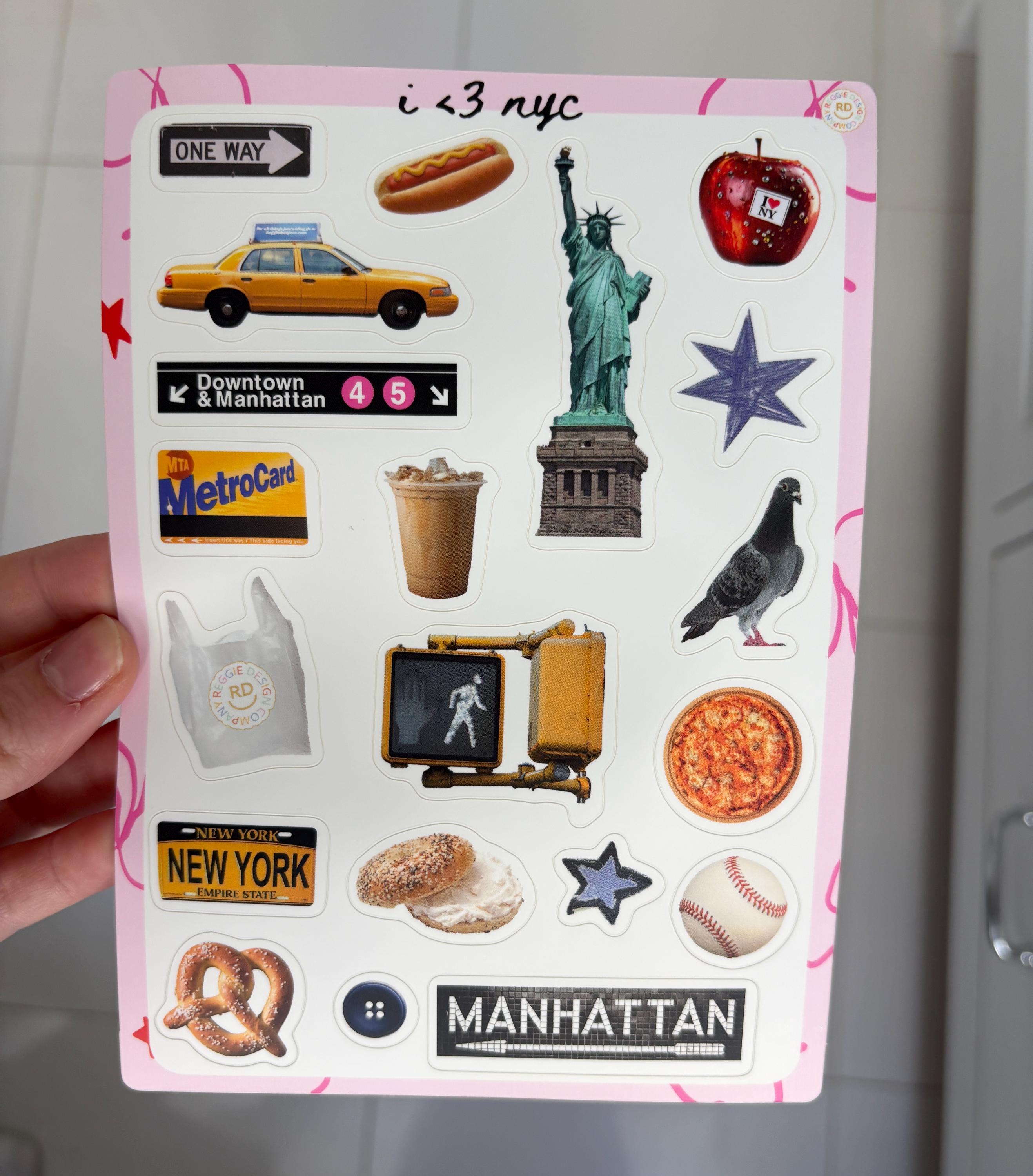 New York Junk Journal 5x7 Sticker Sheet, Scrapbook Stickers, Journal Cover Stickers, Junk Journal Supplies, Vinyl Stickers, NYC souvenir