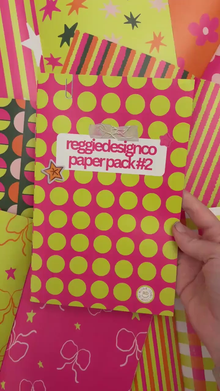 Pattern Paper Pack - 18 Pages of Pattern Paper - Scrapbooking Paper, Pink