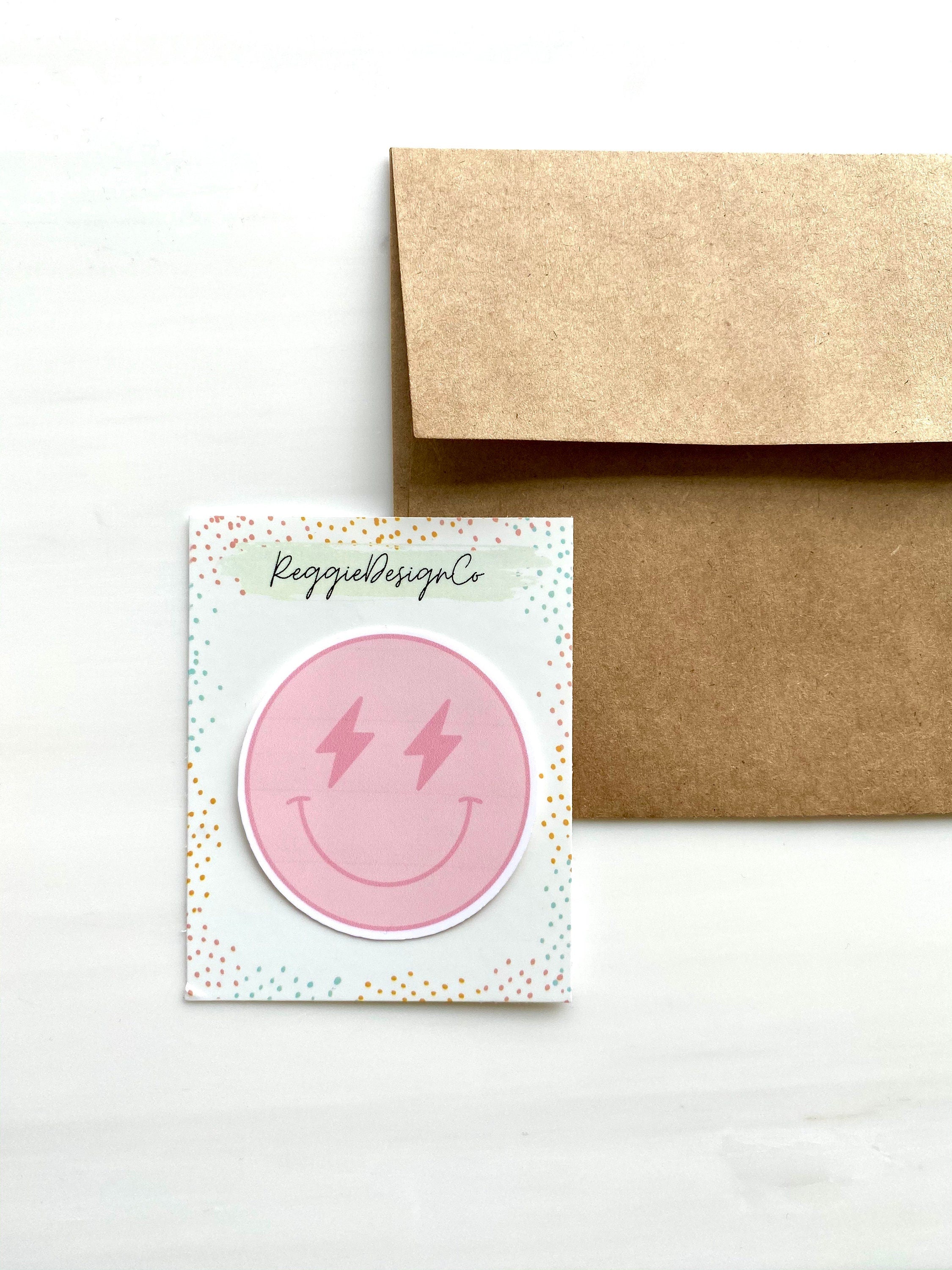 Lighting bolt smiley face sticker