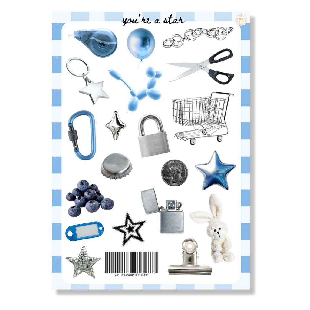 Blue Trinket Sticker Sheet