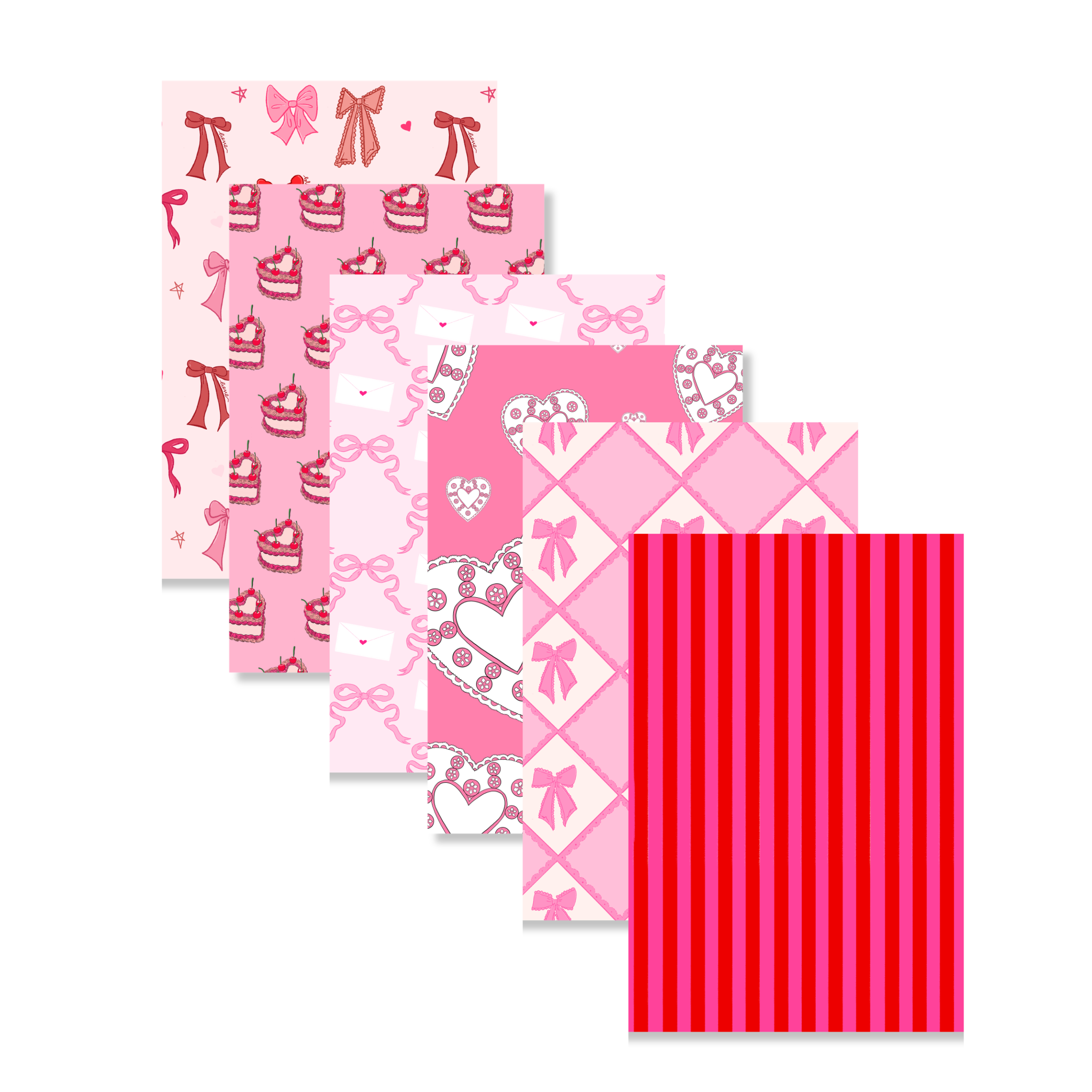Valentines Journal Pattern Notebook 6 Pages