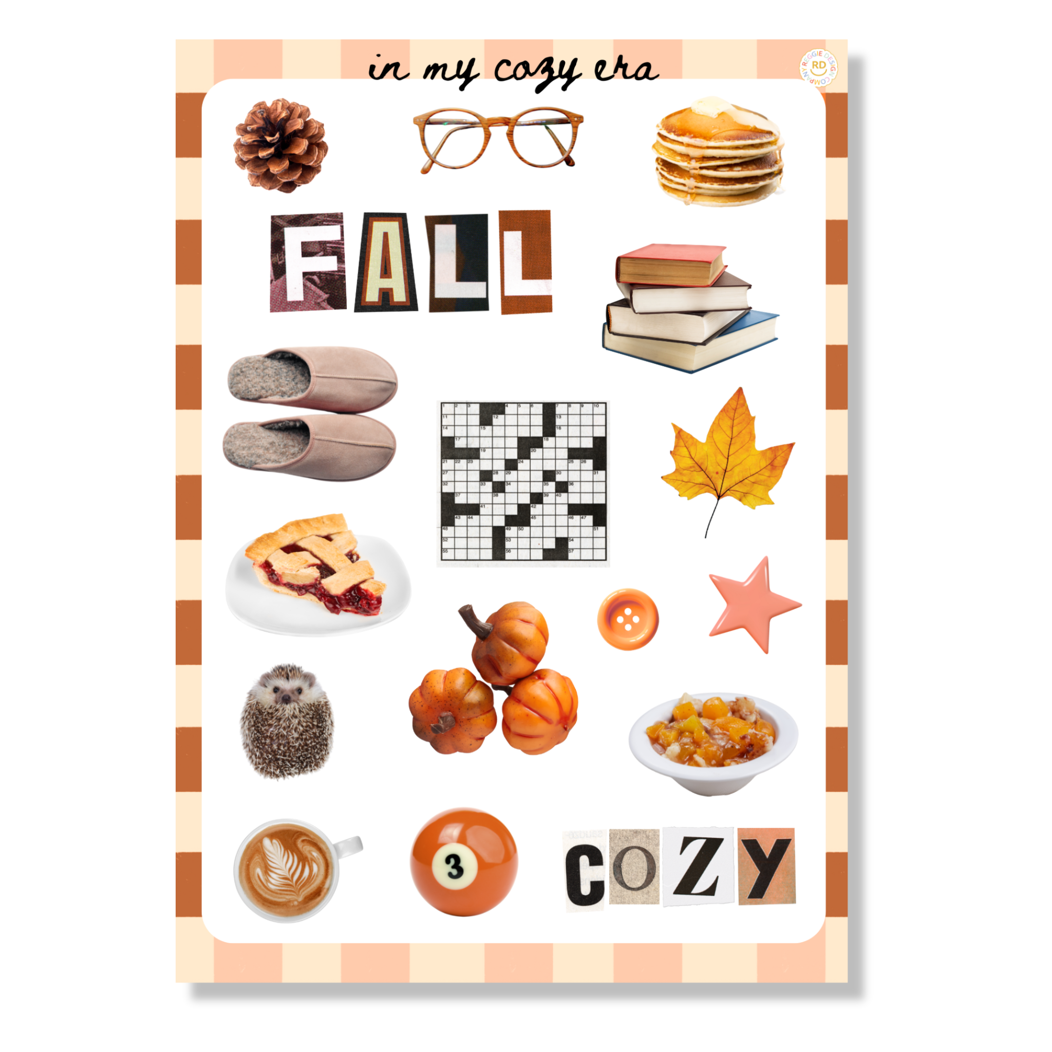 Fall Junk Journal 5x7 Sticker Sheet, Scrapbook Stickers, Journal Cover Stickers, Kiss Cut Sticker , Junk Journal Supplies, Vinyl Stickers