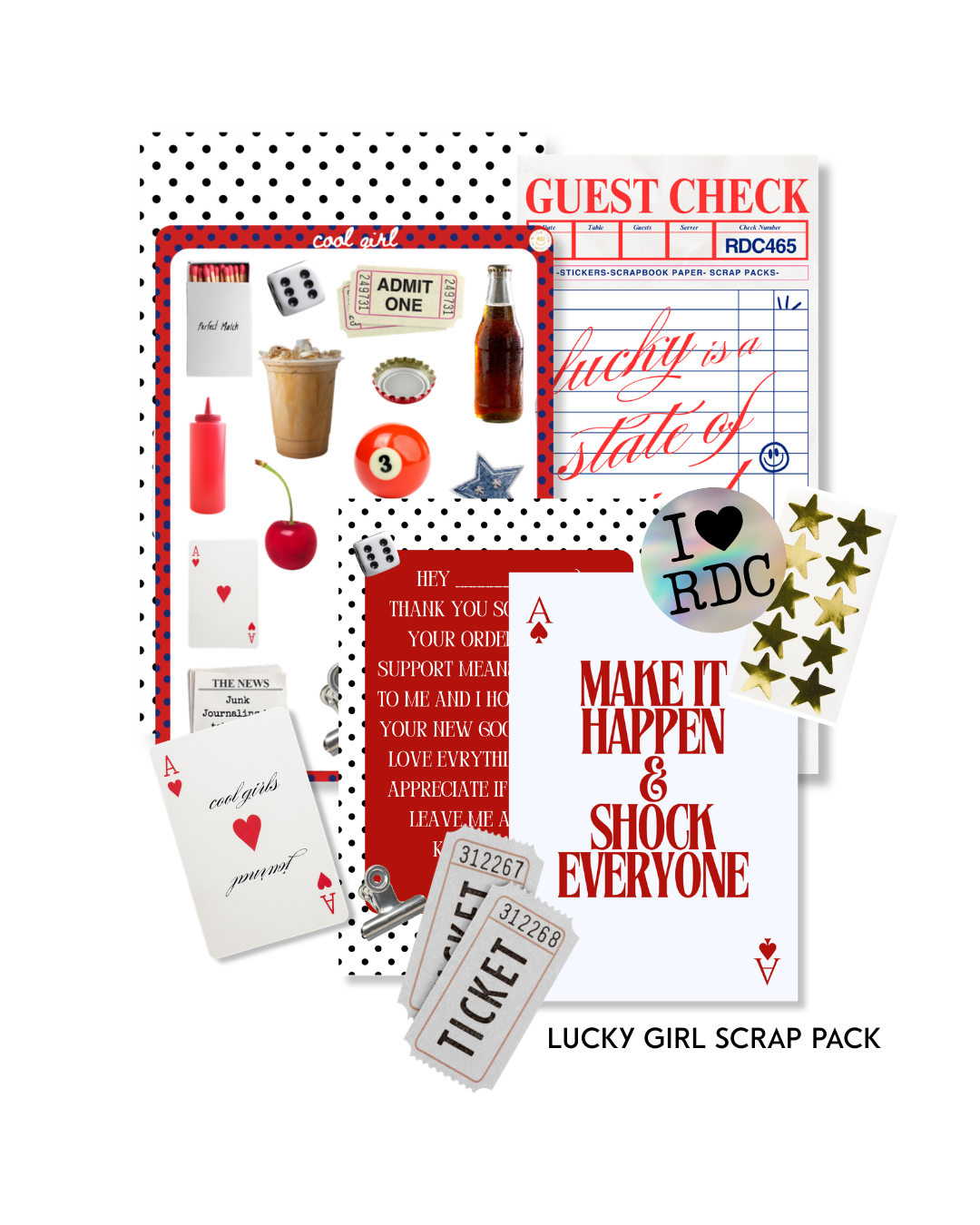Lucky Girl Junk Journal Scrap