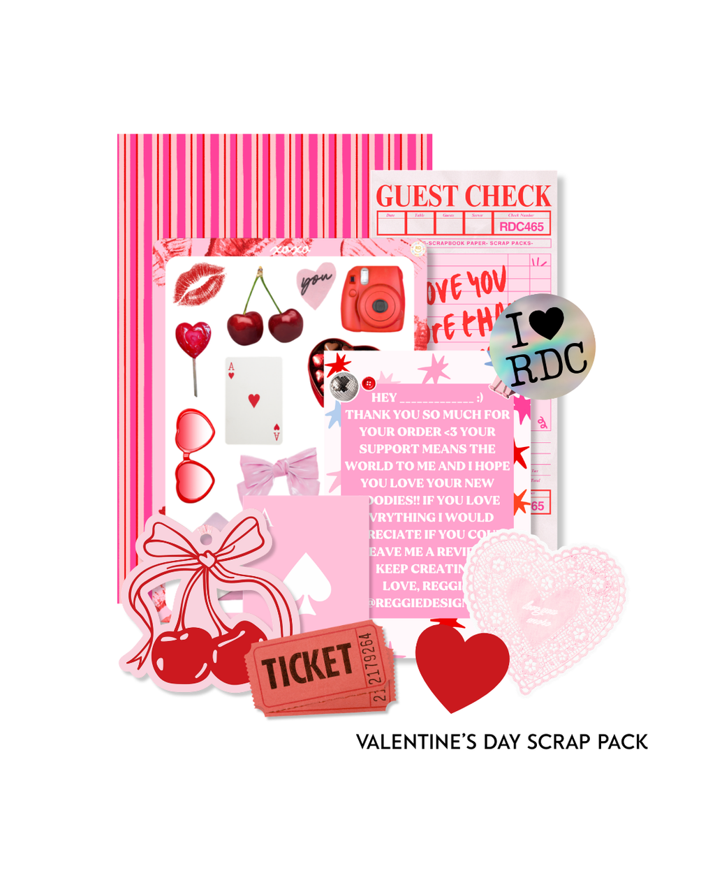 Valentine's Junk Journal Scrap Pack