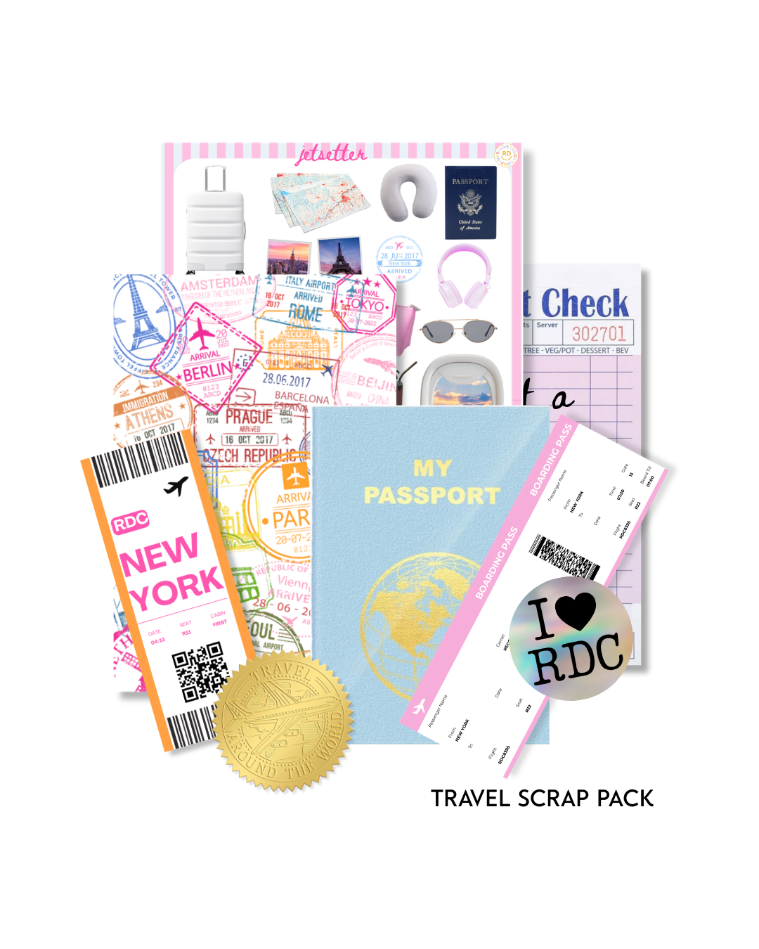 Travel Junk Journal Scrap Pack