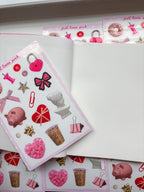 Pink Junk Journal 5x7 Sticker Sheet