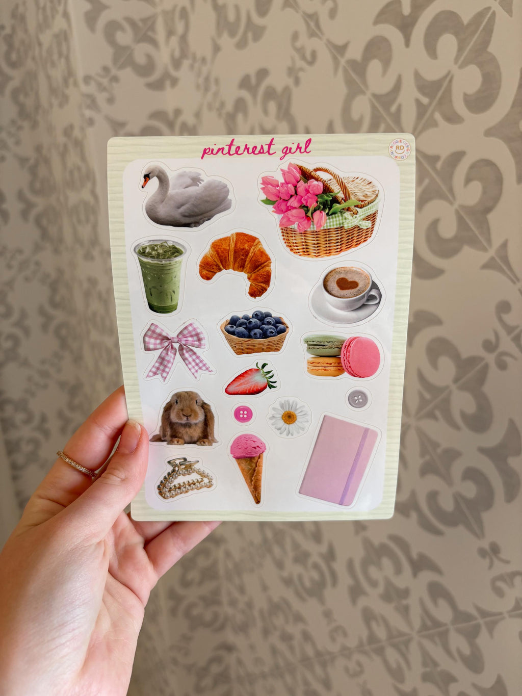 Pinterest Junk Journal 5x7 Sticker Sheet,Scrapbook Stickers, Journal Cover Stickers,Kiss Cut Sticker , Junk Journal Supplies, Vinyl Stickers
