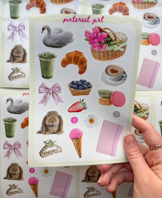 Pinterest Junk Journal 5x7 Sticker Sheet,Scrapbook Stickers, Journal Cover Stickers,Kiss Cut Sticker , Junk Journal Supplies, Vinyl Stickers