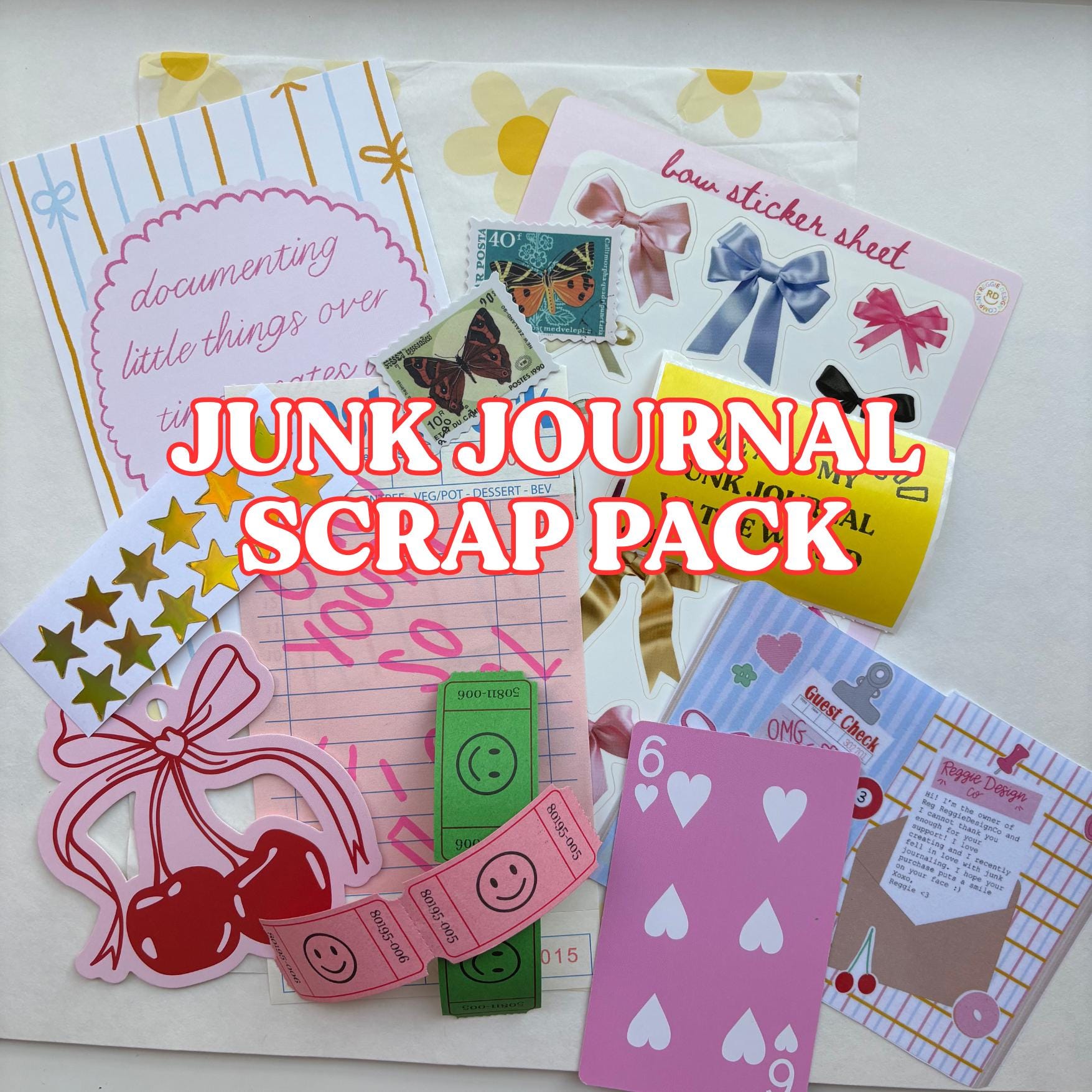 Junk Journal Scrap Epherma Supply Kit - Mystery Assorted Ephemera Sticker Pack- Mixed Media- Aesthetic, trinket,, sticker sheets