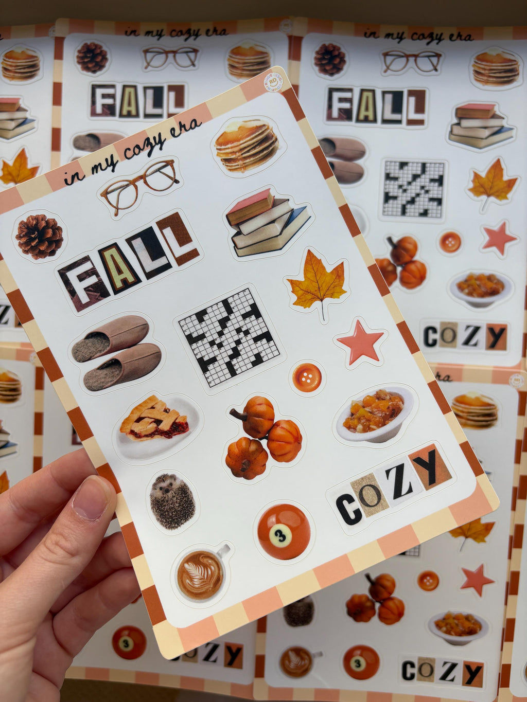Fall Junk Journal 5x7 Sticker Sheet, Scrapbook Stickers, Journal Cover Stickers, Kiss Cut Sticker , Junk Journal Supplies, Vinyl Stickers
