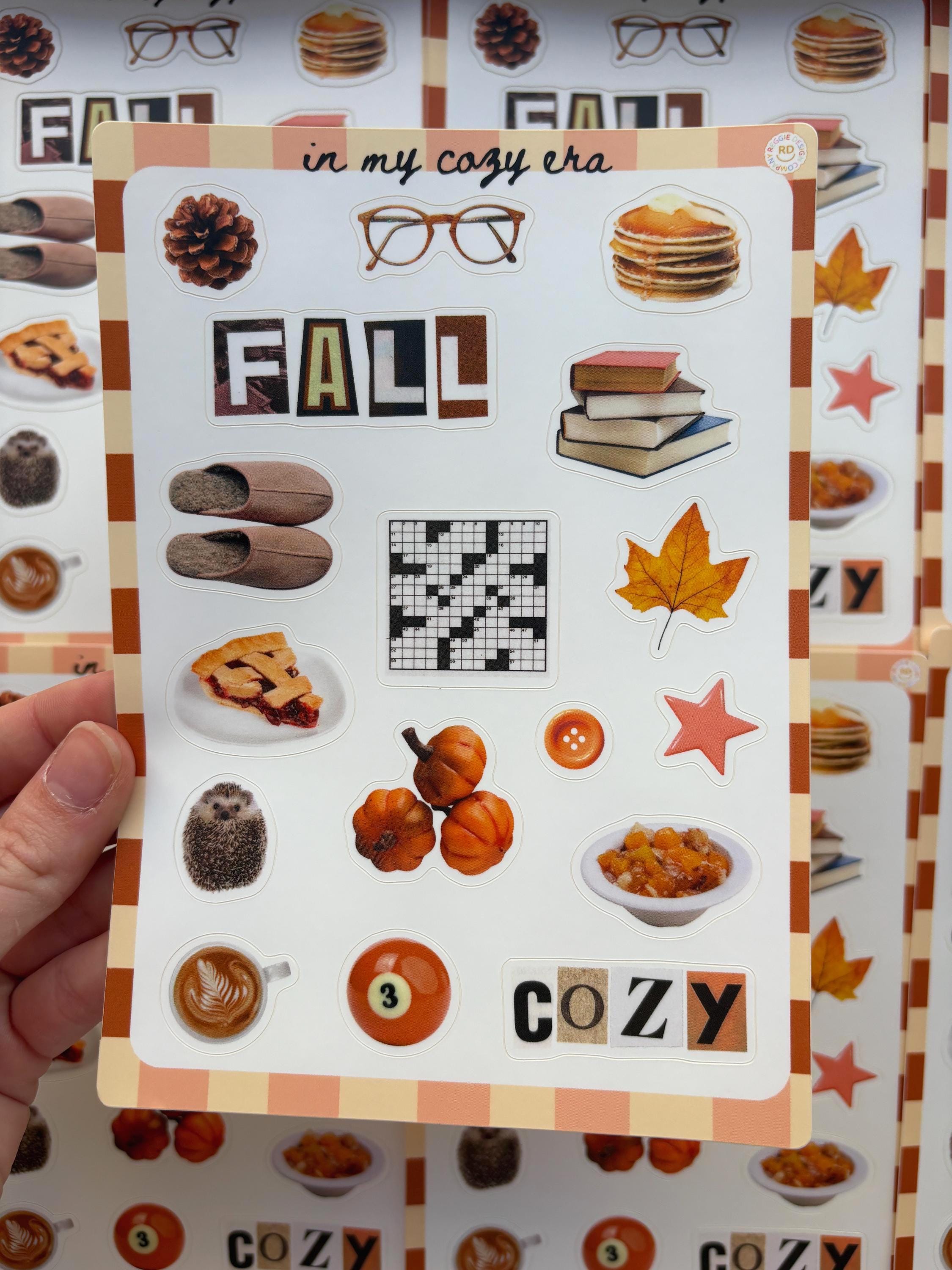 Fall Junk Journal 5x7 Sticker Sheet, Scrapbook Stickers, Journal Cover Stickers, Kiss Cut Sticker , Junk Journal Supplies, Vinyl Stickers