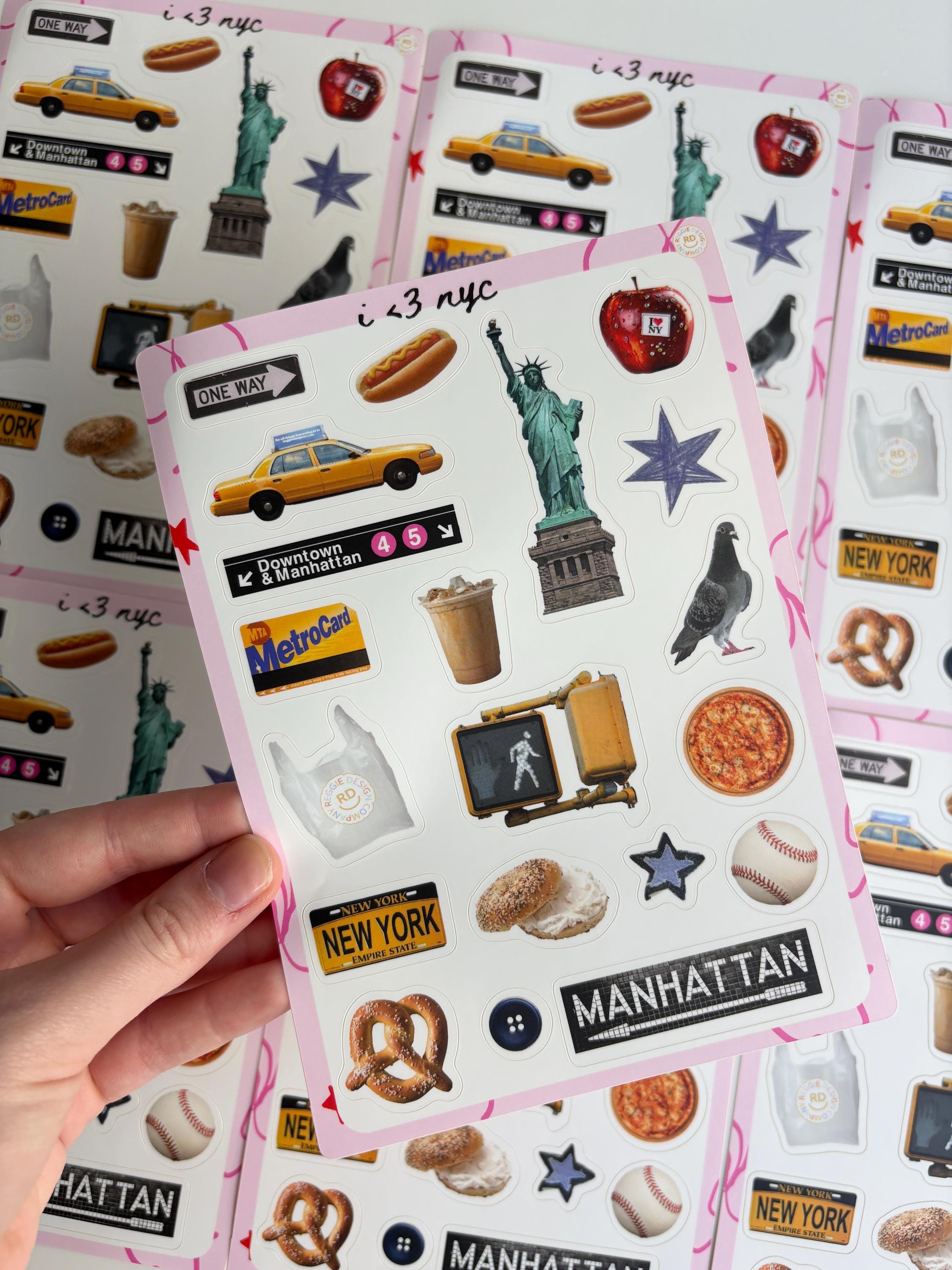New York Junk Journal 5x7 Sticker Sheet, Scrapbook Stickers, Journal Cover Stickers, Junk Journal Supplies, Vinyl Stickers, NYC souvenir