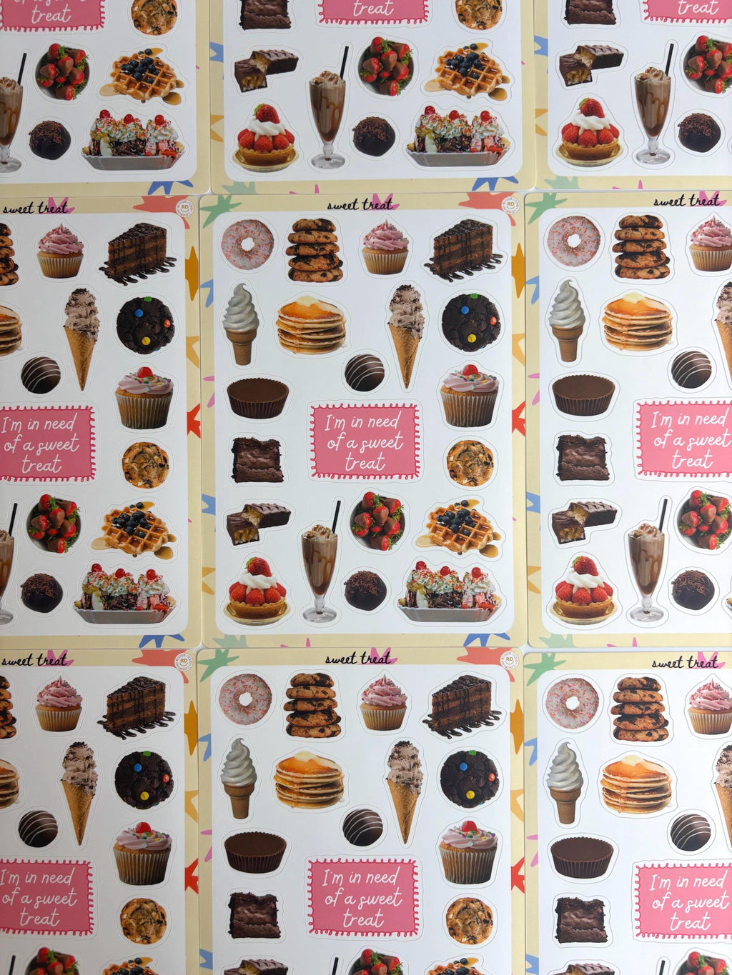 Sweet treat 5x7 Sticker Sheet,Scrapbook Stickers, Journal Cover Stickers,Kiss Cut Sticker , Junk Journal Supplies, Vinyl Stickers