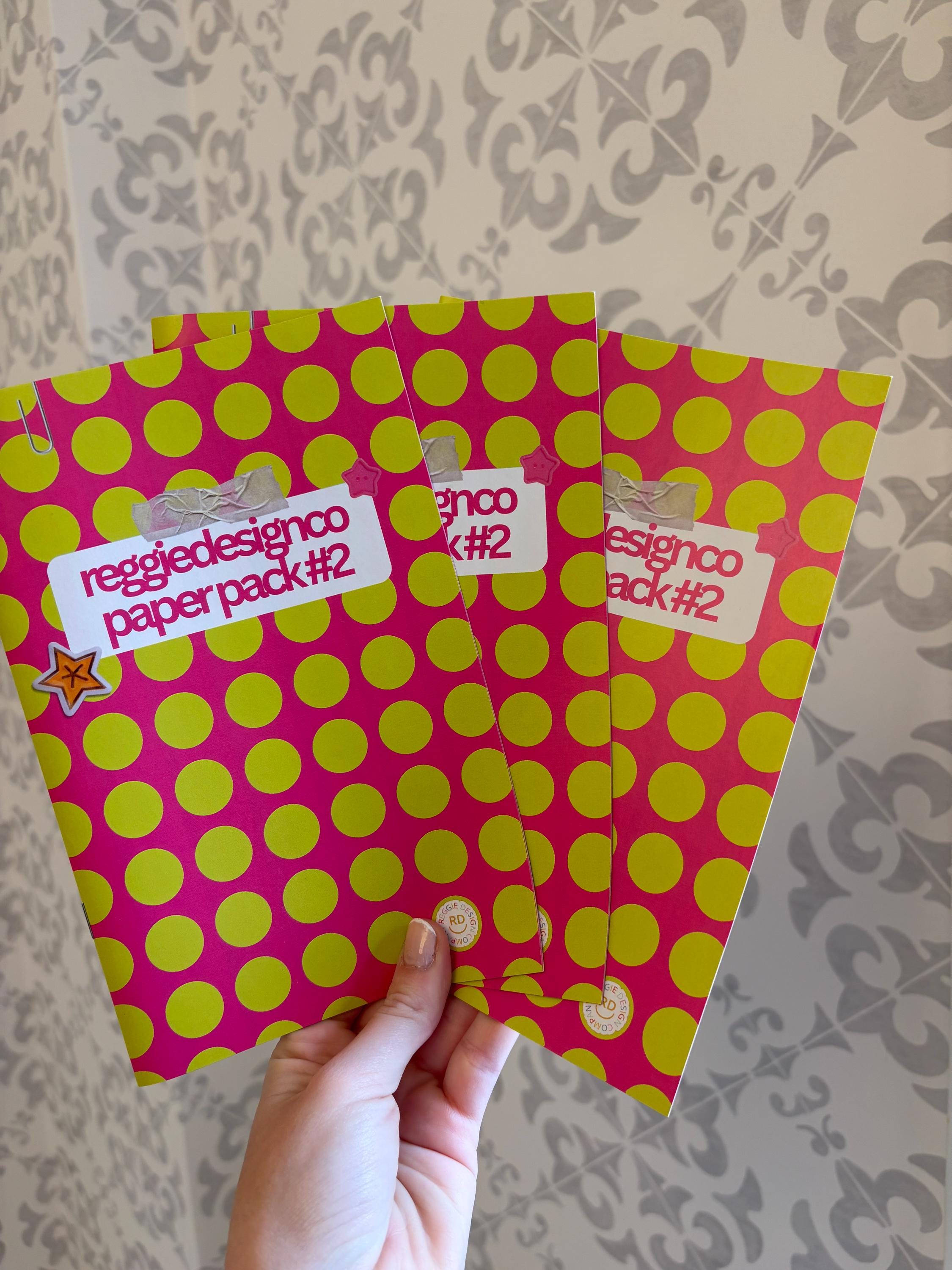 Pattern Paper Pack - 18 Pages of Pattern Paper - Scrapbooking Paper, Pink