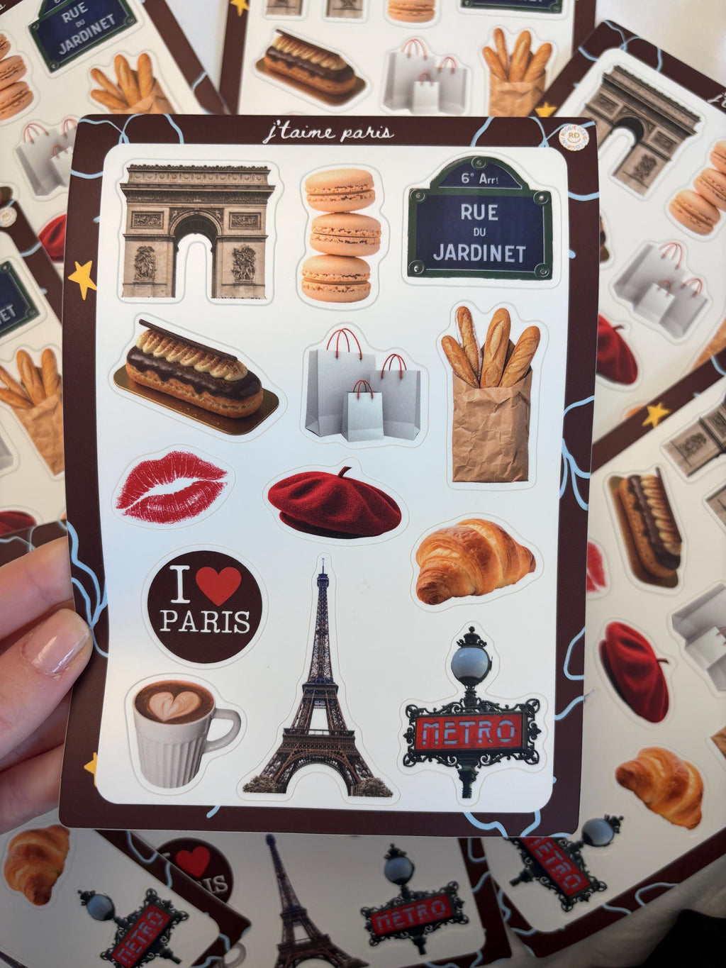 Paris Junk Journal 5x7 Sticker Sheet, Scrapbook Stickers, Journal Cover Stickers, Junk Journal Supplies, Vinyl Stickers, Paris souvenir