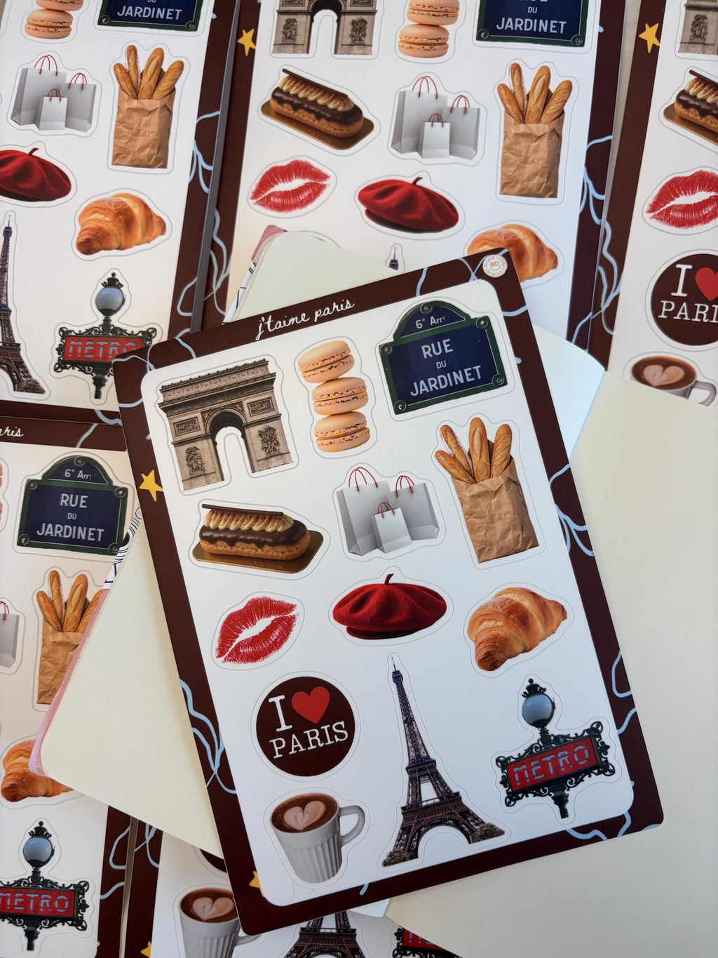 Paris Junk Journal 5x7 Sticker Sheet, Scrapbook Stickers, Journal Cover Stickers, Junk Journal Supplies, Vinyl Stickers, Paris souvenir