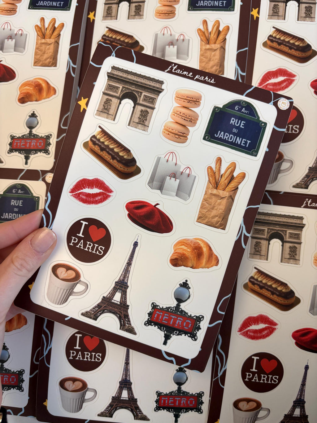 Paris Junk Journal 5x7 Sticker Sheet, Scrapbook Stickers, Journal Cover Stickers, Junk Journal Supplies, Vinyl Stickers, Paris souvenir