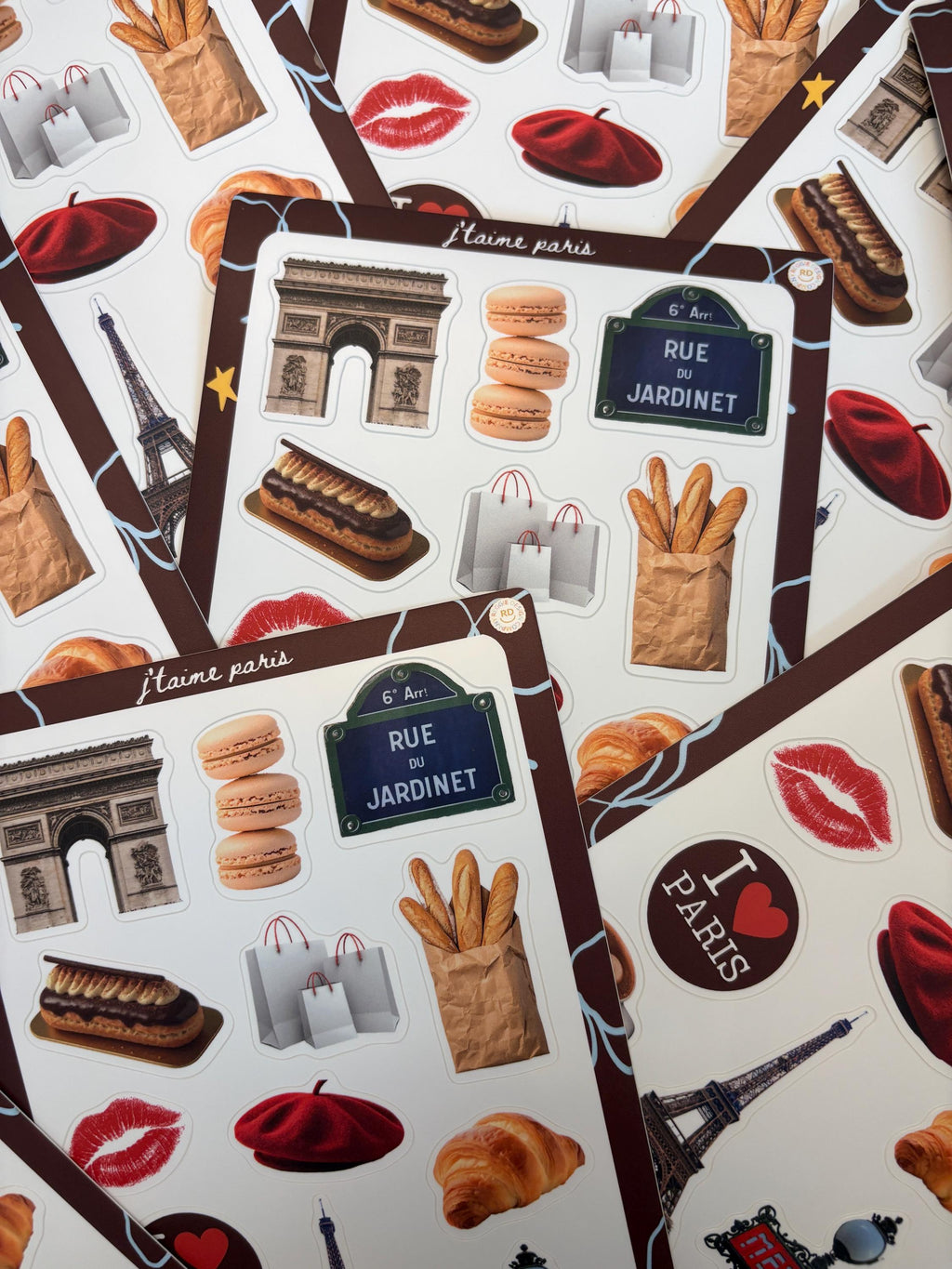 Paris Junk Journal 5x7 Sticker Sheet, Scrapbook Stickers, Journal Cover Stickers, Junk Journal Supplies, Vinyl Stickers, Paris souvenir