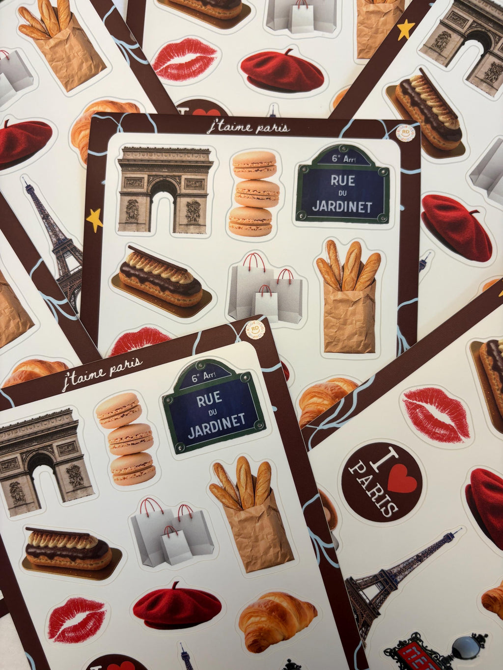 Paris Junk Journal 5x7 Sticker Sheet, Scrapbook Stickers, Journal Cover Stickers, Junk Journal Supplies, Vinyl Stickers, Paris souvenir