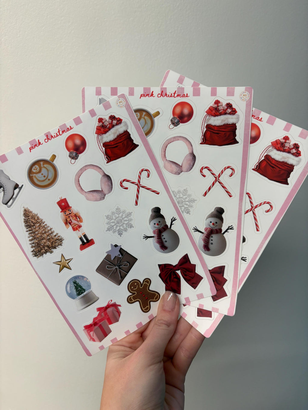 Christmas Trinket Journal 5x7 Sticker Sheet,Scrapbook Stickers, Journal Cover Stickers,Kiss Cut Sticker , Junk Journal Supplies, Stickers