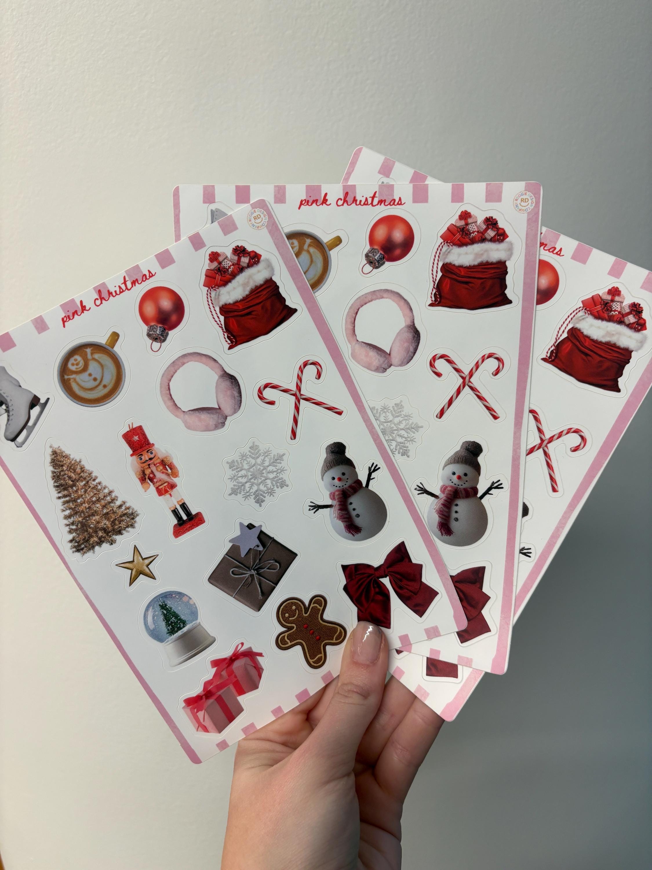 Christmas Trinket Journal 5x7 Sticker Sheet,Scrapbook Stickers, Journal Cover Stickers,Kiss Cut Sticker , Junk Journal Supplies, Stickers