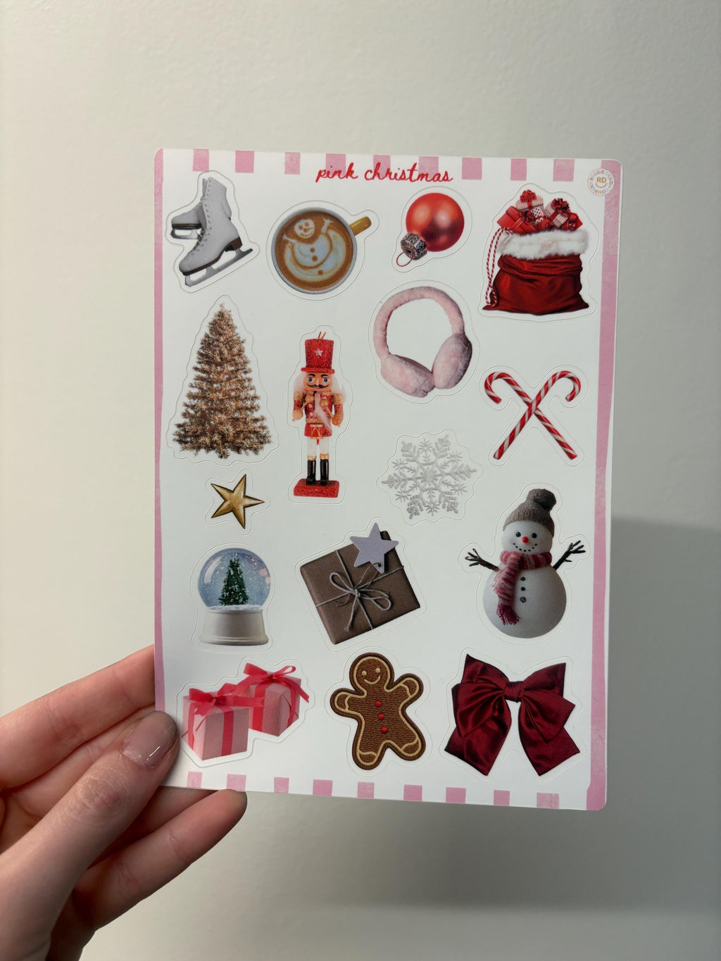 Christmas Trinket Journal 5x7 Sticker Sheet,Scrapbook Stickers, Journal Cover Stickers,Kiss Cut Sticker , Junk Journal Supplies, Stickers