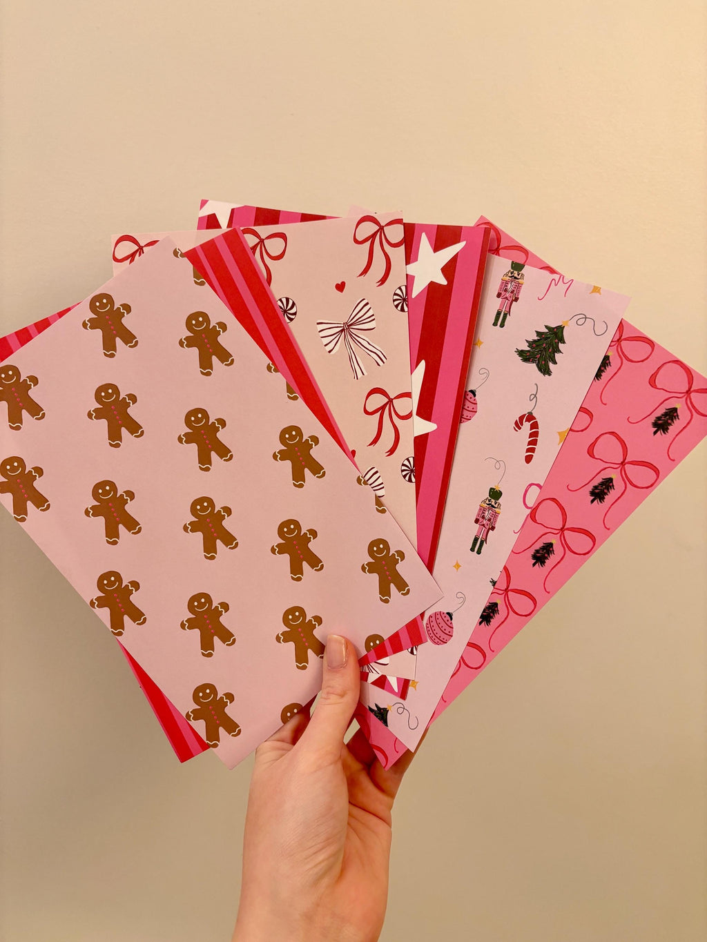 Journal Pattern Notebook 6 Pages -Scrapbooking,Journaling,Junk Journal,Christmas Aesthetics Graphic Pattern,Scrapbook Paper,Blue,Pink,red