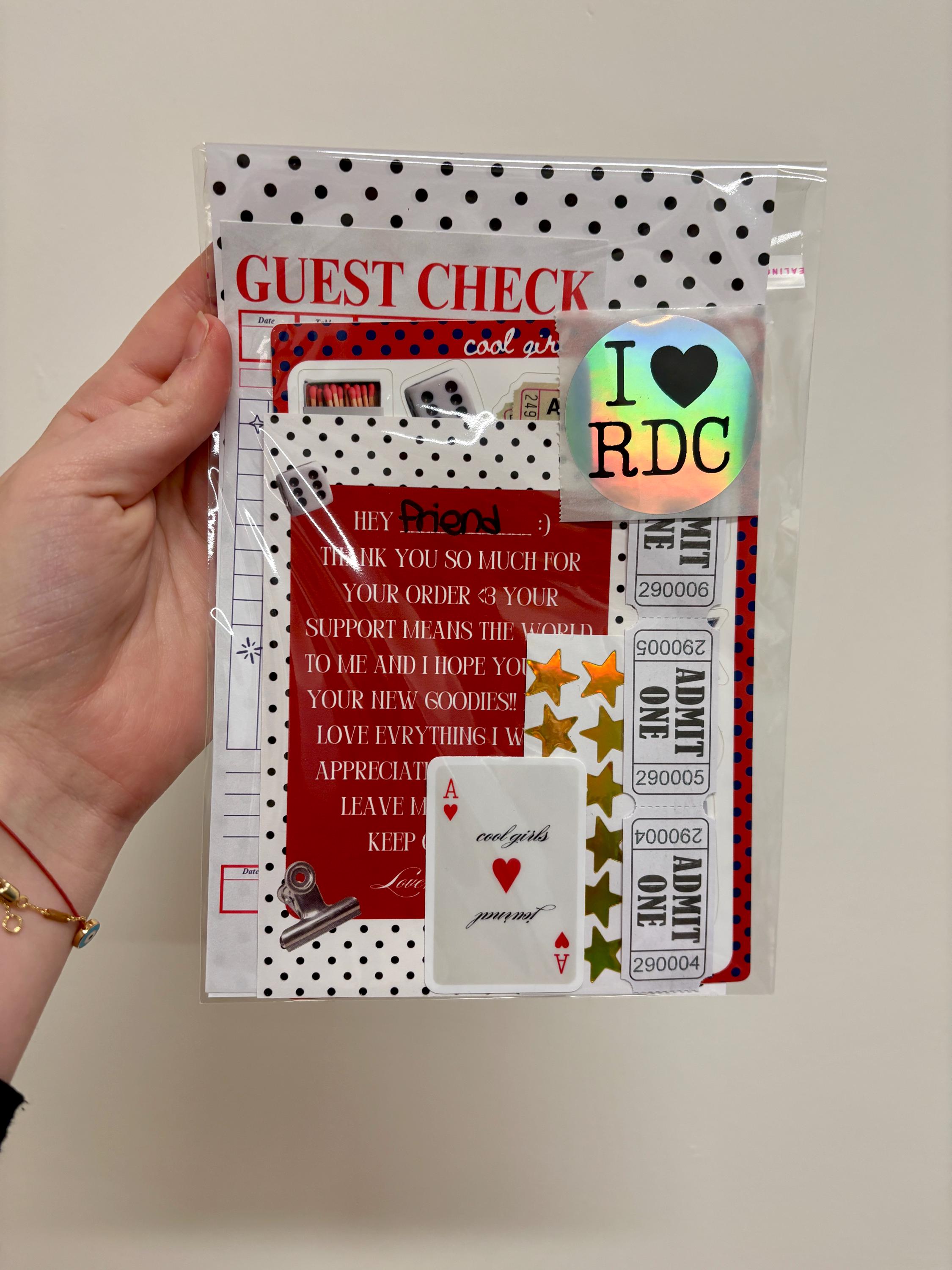 Lucky Girl Junk Journal Scrap Epherma Supply Kit - Mystery Assorted Ephemera Sticker Pack- Mixed Media- Aesthetic, trinket, sticker sheets