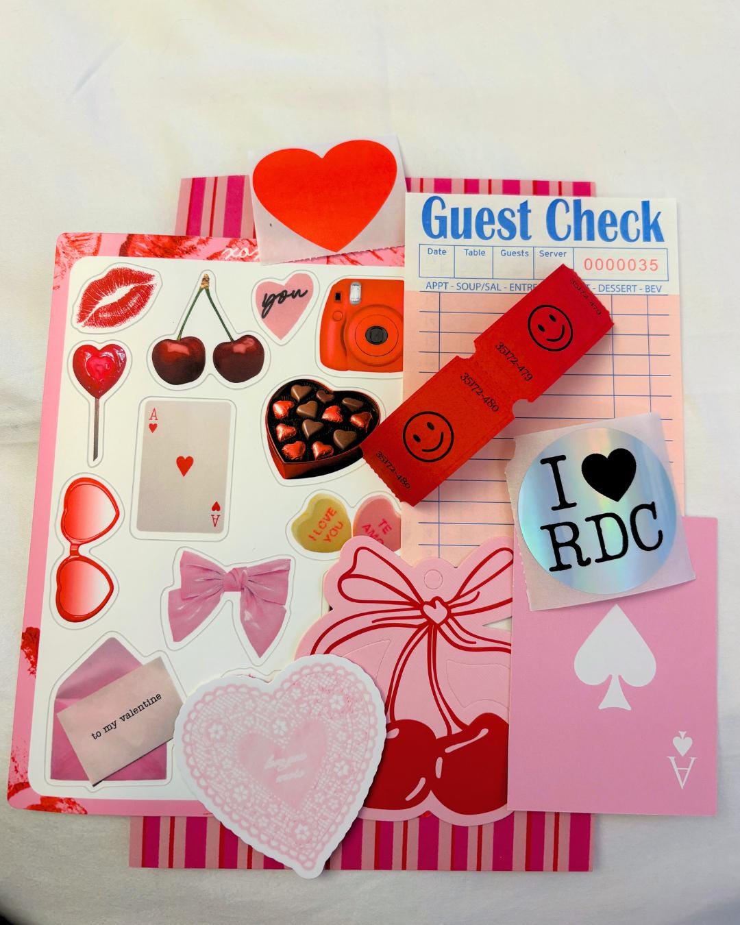 Valentine's Junk Journal Scrap Ephemera Supply Kit - Mystery Assorted Ephemera Sticker Pack- Mixed Media- Aesthetic, trinket, sticker sheet