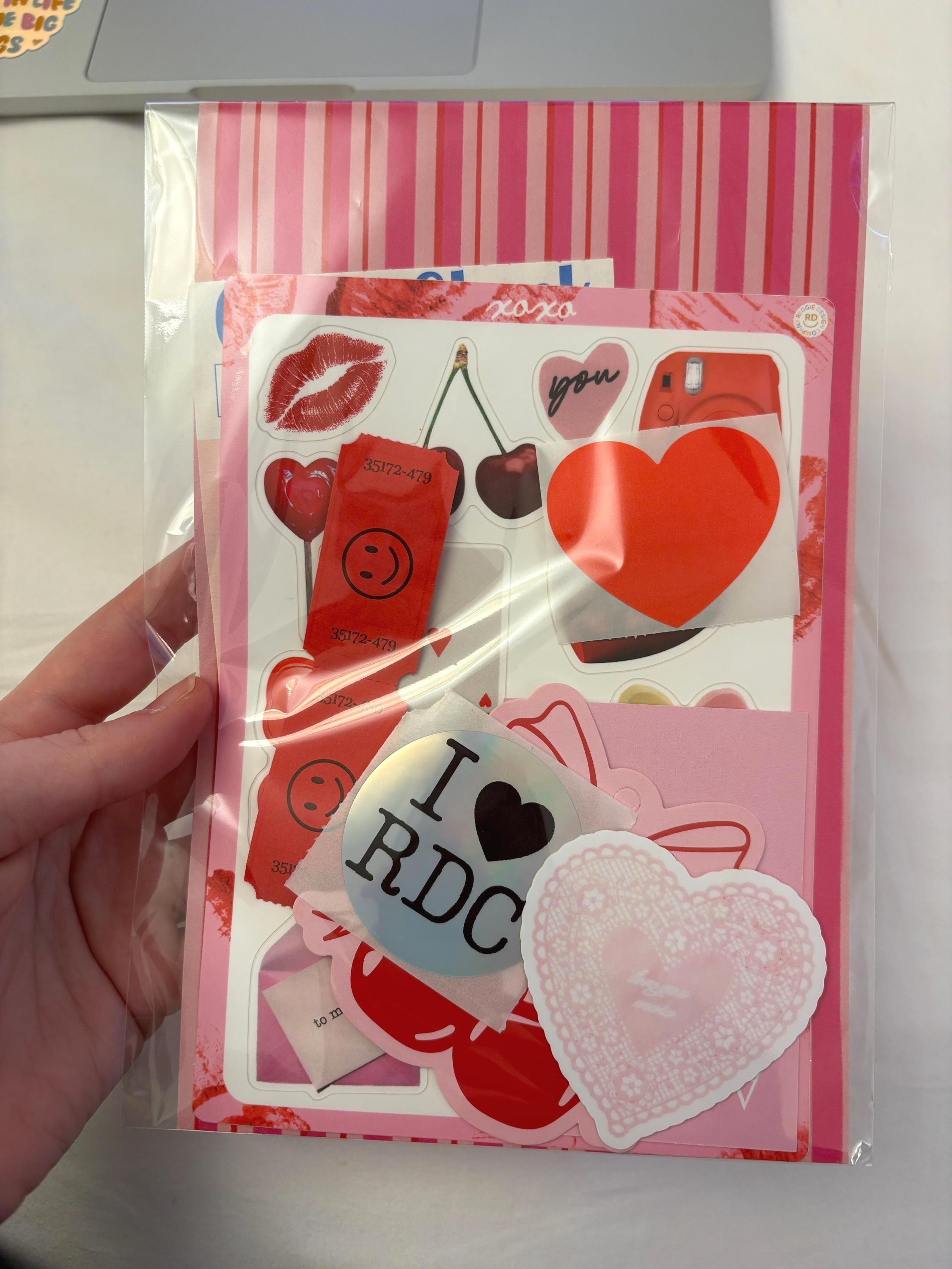 Valentine's Junk Journal Scrap Ephemera Supply Kit - Mystery Assorted Ephemera Sticker Pack- Mixed Media- Aesthetic, trinket, sticker sheet