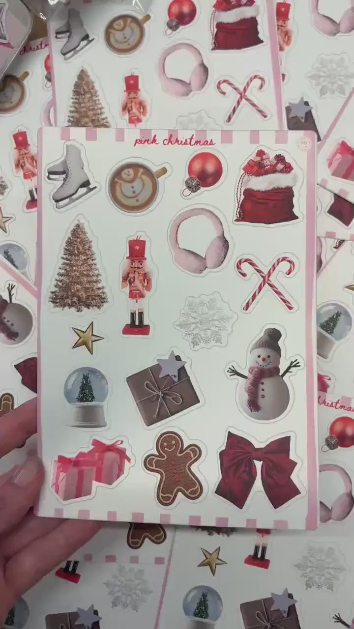 Christmas Trinket Journal 5x7 Sticker Sheet,Scrapbook Stickers, Journal Cover Stickers,Kiss Cut Sticker , Junk Journal Supplies,  Stickers