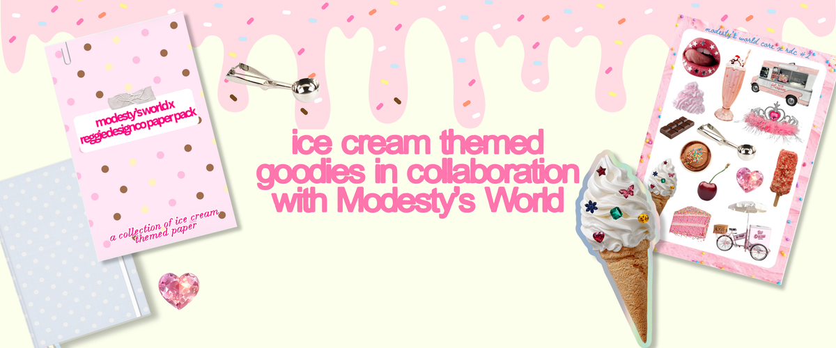 Ice cream themed goodies in collaboration with Modesty's World